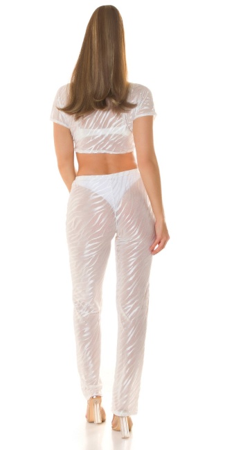 Mesh Crop Top / Cover-Up White